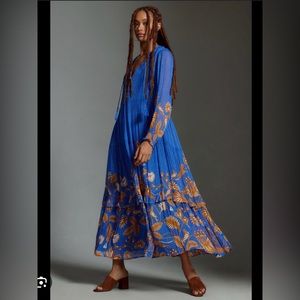 The Marais Printed Chiffon Maxi Dress by Anthropologie